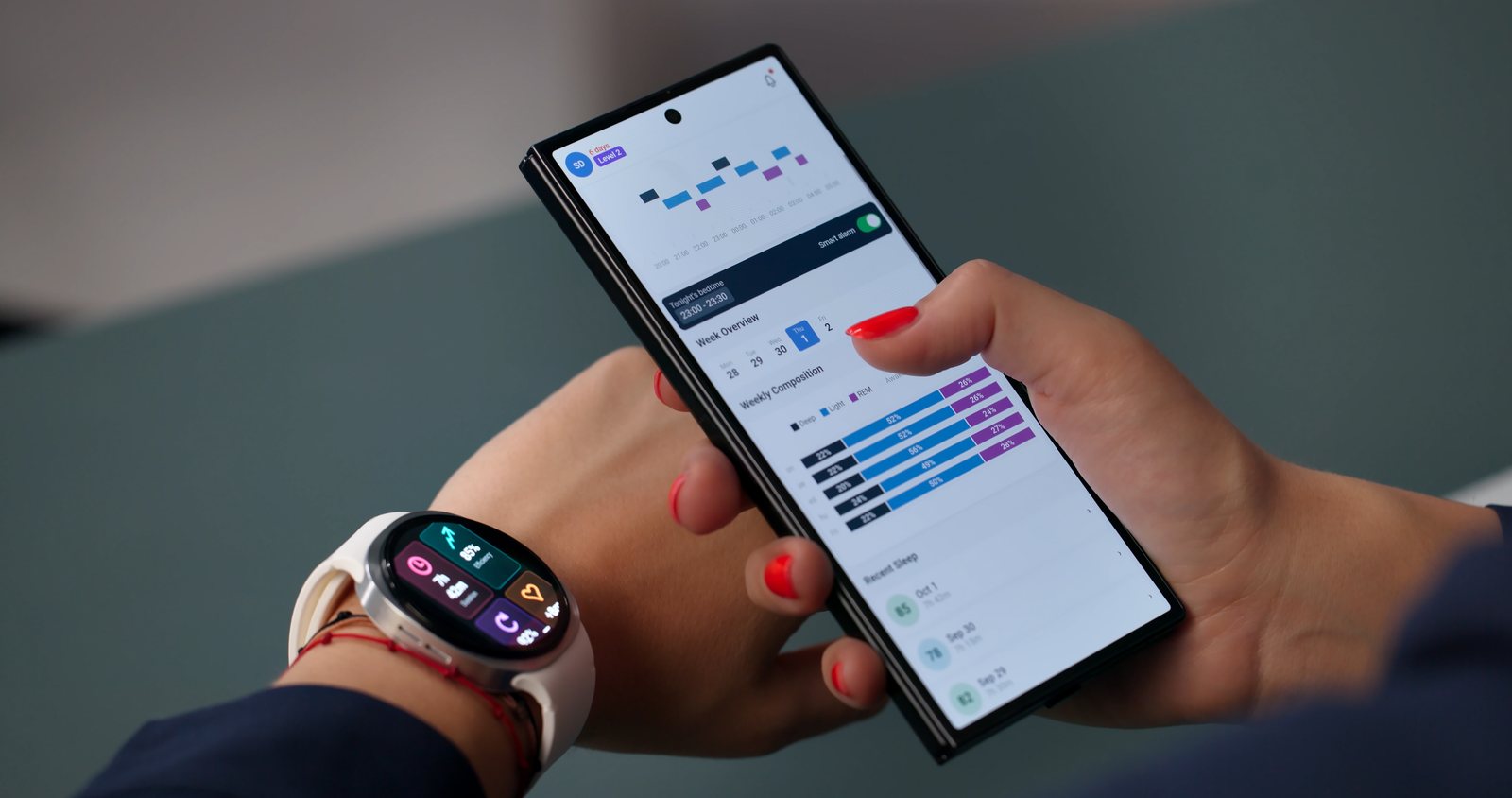 Sleep and heart-rate data tracked in real time
